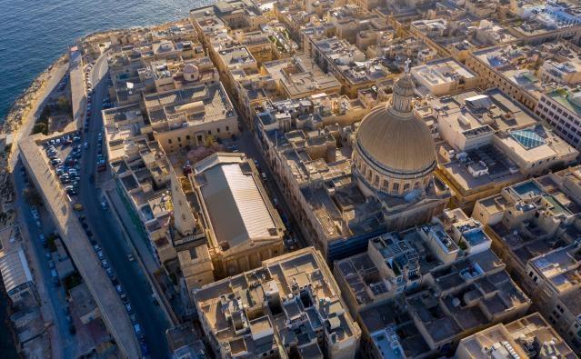 Aerial views of European Union Capitals - Valletta, Malta