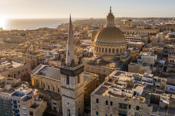 Aerial views of European Union Capitals - Valletta, Malta